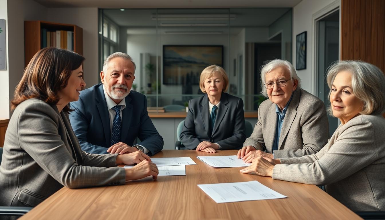 Family elder care planning discussion